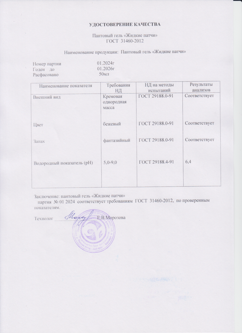 Паспорт №012024
